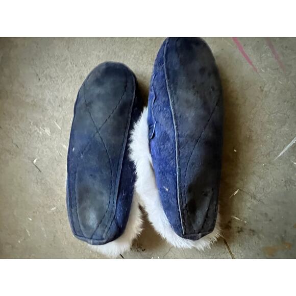 Vintage  Beaded Moccasins Minnetonka Handmade Rabbit Fur - Picture 5 of 7